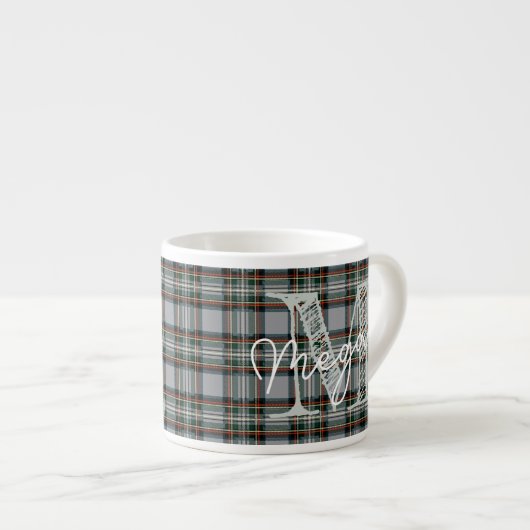 Personalized Scottish Plaid Coffee Mini Mug (Devant droit)