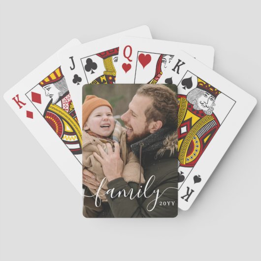Personalized Script Family Photo Pokerkaarten (Achterkant)