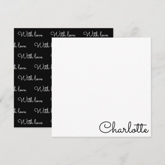 Personalized Script Name  Note Card Notitiekaartje (Voorkant / Achterkant)