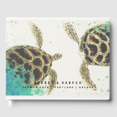 © Personalized Sea Turtle Love Mariage livre d'or (Recto)