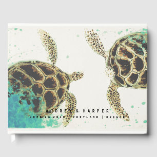 © Personalized Sea Turtle Love Mariage livre d'or
