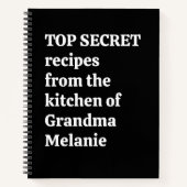 Personalized Secret Grandma Funny Quote Recipe Notitieboek (Voorkant)