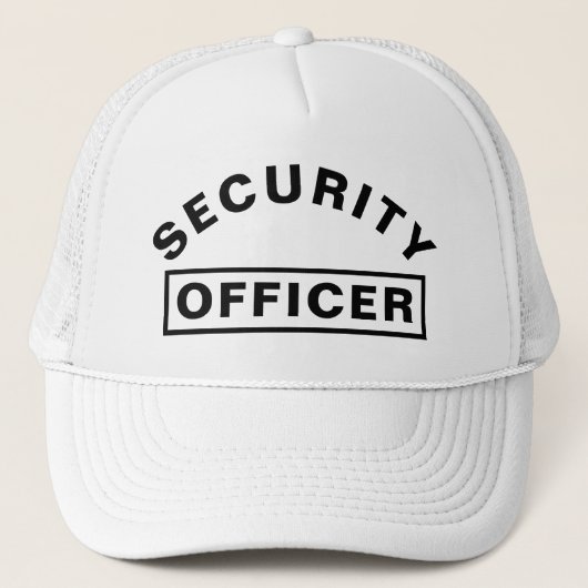 Personalized SECURITY OFFICER Text Statement White Trucker Pet (Voorkant)