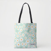 Personalized Serene Daisy Floral Draagtas (Voorkant)
