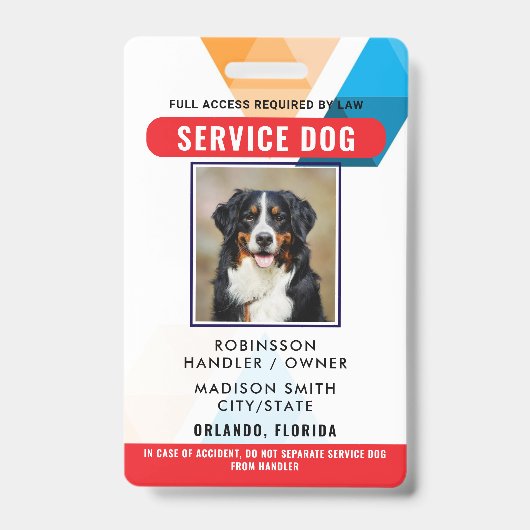 Personalized Service Dog Badge (Voorzijde)