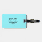 Personalized Shadow Monogram Blue Hot Pink Custom Bagagelabel (Achterkant horizontaal)