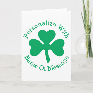 PERSONALIZED Shamrock St Patricks Day Kaart