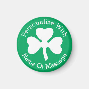 PERSONALIZED Shamrock St Patricks Day Magneet