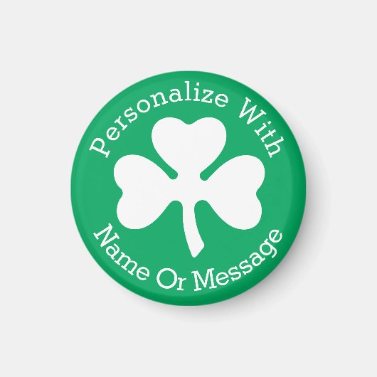 PERSONALIZED Shamrock St Patricks Day Magneet (Voorkant)