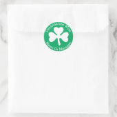 PERSONALIZED Shamrock St Patricks Day Ronde Sticker (Tas)