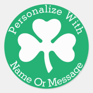 PERSONALIZED Shamrock St Patricks Day Ronde Sticker