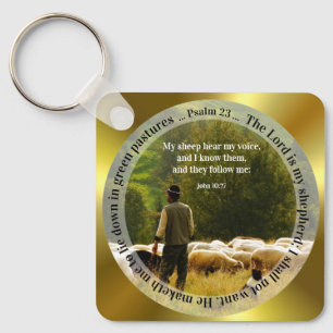 Personalized Shepherd and Flock Psalm 23 Key Ring Sleutelhanger