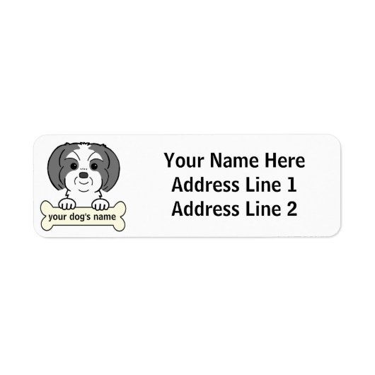 Personalized Shih Tzu Etiket (Voorkant)