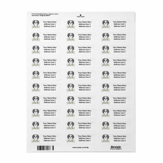 Personalized Shih Tzu Etiket (Full Sheet)