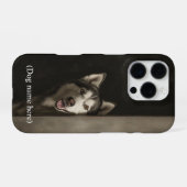 Personalized Siberian Husky Portrait iPhone Hoesje (Achterkant horizontaal)