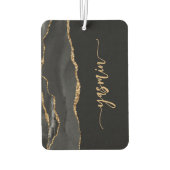 Personalized Signature Black Gold Agate Luchtverfrisser (Achterkant)