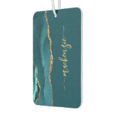 Personalized Signature Teal Blue Gold Agate Luchtverfrisser (Links)