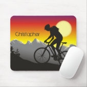 Personalized Silhouette Mountin Bike Mousepad Muismat (Met muis)