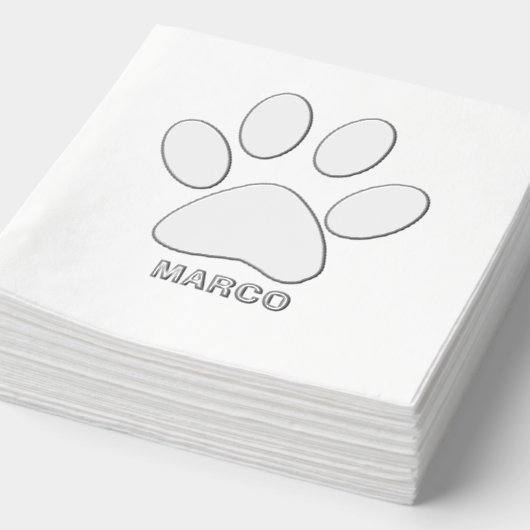 Personalized Silver Foiled Dog Paw Image (Détail)