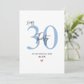 Personalized Simple 30th Birthday Card Son Kaart (Staand voorkant)