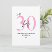 Personalized Simple Daughter 30th Birthday Card Kaart (Staand voorkant)