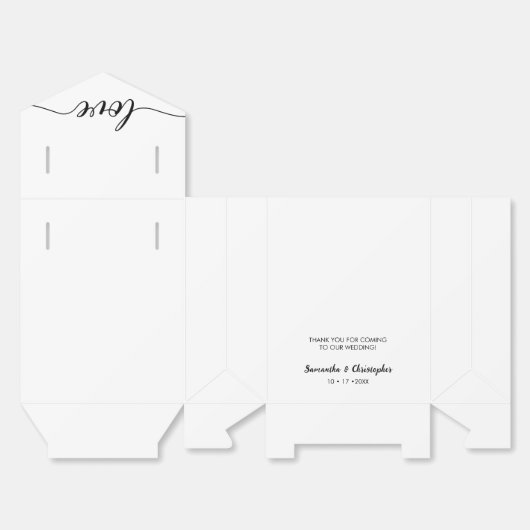 Personalized Simple Elegant Love Wedding ScrIpt Bedankdoosjes (Ongevouwen)