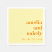 Personalized Simple Modern Minimal Mono Wedding Servet (Voorkant)