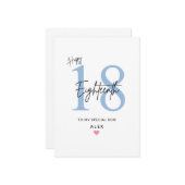 Personalized Simple Son 18th Birthday Card Kaart (Voorkant / Achterkant in situ)