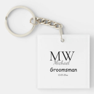personalized singgram name groomsman minima sleutelhanger