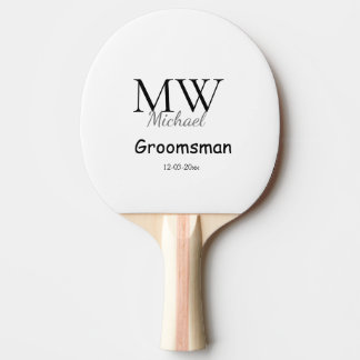 personalized singgram name groomsman minima tafeltennisbatje