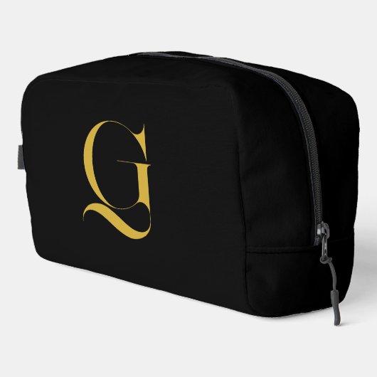 Personalized Single Custom Monogram Solid Black Toilettasje (Rechterhoek)