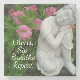 Personalized Sip Breathe Repeat Buddha Zen – Name Stenen Onderzetter
