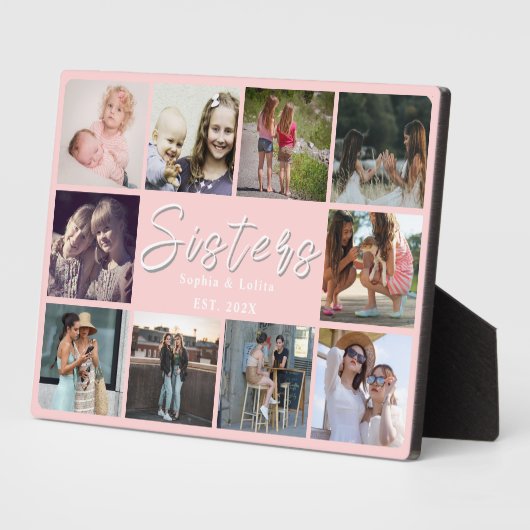 Personalized Sister Gift – 10 Photo Table Plaque (Côté)