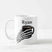 Personalized Skeleton Hand Coffee Mug Gift (Gauche)