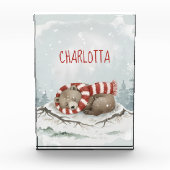 Personalized Sleeping Bear Photo Block, Custom Nam Fotoblokken (Voorkant)