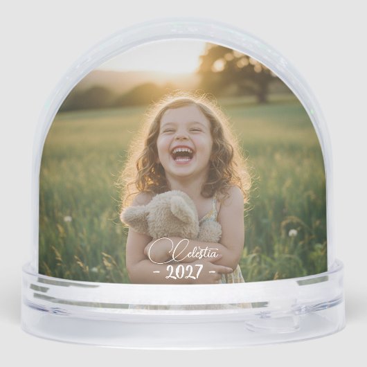 Personalized Snow Globe with Custom Photo and Name (Arrière)