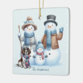 Personalized Snowman Family and Dog Ornament (Links)