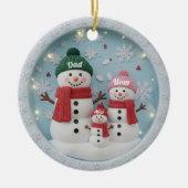 Personalized Snowman Family Ornament (Voorkant)