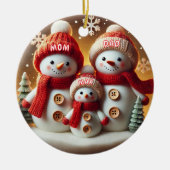 Personalized Snowman Family Ornament (Voorkant)