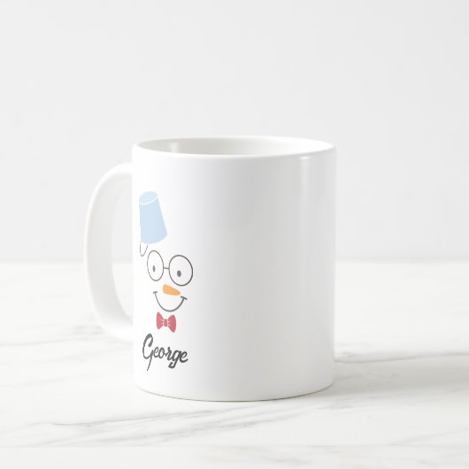 Personalized Snowman Mug | Custom Name Christmas  (Devant gauche)