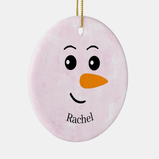 Personalized Snowman Name Keramisch Ornament (Rechts)