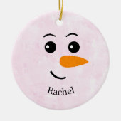 Personalized Snowman Name Keramisch Ornament (Voorkant)