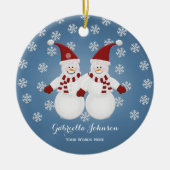 Personalized Snowman Twins Ornament (Voorkant)