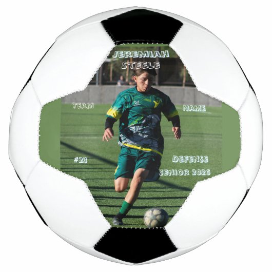 Personalized soccer player photo senior night (Devant)