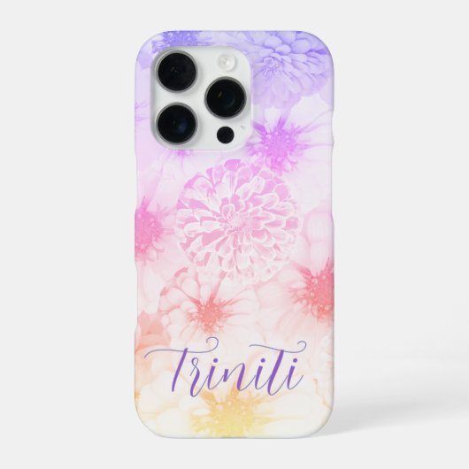 Personalized Soft Cotton Candy Floral iPhone Hoesje (Achterkant)