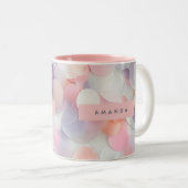Personalized Soft Pastel Confetti Design Tweekleurige Koffiemok (Voorkant rechts)