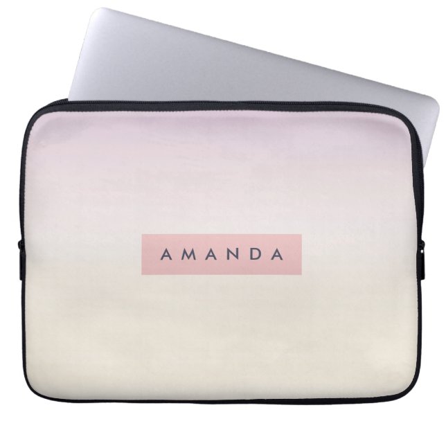 Personalized Soft Pastel Lavender Gradient Laptop Sleeve (Voorkant)