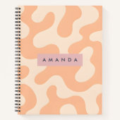 Personalized Soft Peach Pastel Abstract Camo Notitieboek (Voorkant)