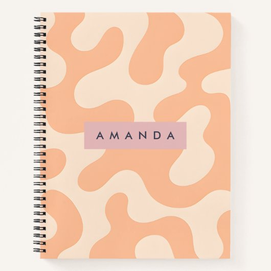 Personalized Soft Peach Pastel Abstract Camo Notitieboek (Voorkant)