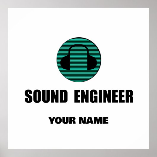 Personalized Sound Engineer Audio Engineering Poster (Voorkant)